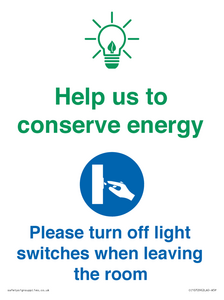 CC10729: Help us to conserve energy - Turn off light switches when leaving the room