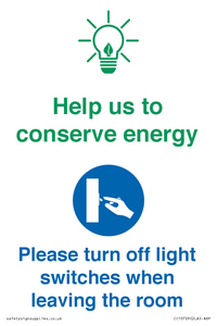 CC10729: Help us to conserve energy - Turn off light switches when leaving the room