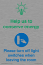 CC10729: Help us to conserve energy - Turn off light switches when leaving the room