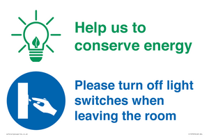 CC10729: Help us to conserve energy - Turn off light switches when leaving the room
