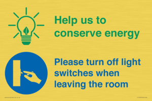CC10729: Help us to conserve energy - Turn off light switches when leaving the room