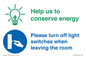 CC10729: Help us to conserve energy - Turn off light switches when leaving the room