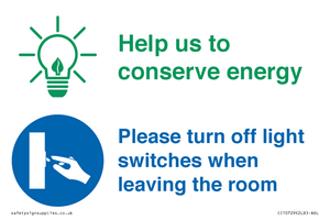 CC10729: Help us to conserve energy - Turn off light switches when leaving the room