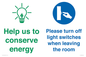 CC10729: Help us to conserve energy - Turn off light switches when leaving the room