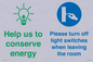 CC10729: Help us to conserve energy - Turn off light switches when leaving the room