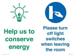 CC10729: Help us to conserve energy - Turn off light switches when leaving the room