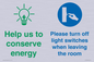 CC10729: Help us to conserve energy - Turn off light switches when leaving the room