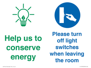 CC10729: Help us to conserve energy - Turn off light switches when leaving the room