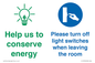CC10729: Help us to conserve energy - Turn off light switches when leaving the room
