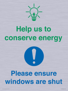 CC10733: Help us to conserve energy - Ensure windows are shut