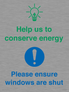 CC10733: Help us to conserve energy - Ensure windows are shut