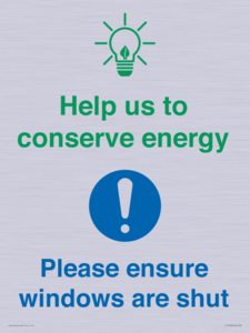 CC10733: Help us to conserve energy - Ensure windows are shut