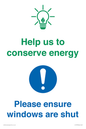 CC10733: Help us to conserve energy - Ensure windows are shut