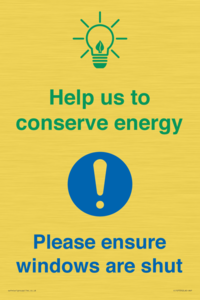 CC10733: Help us to conserve energy - Ensure windows are shut