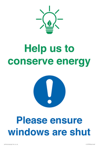 CC10733: Help us to conserve energy - Ensure windows are shut