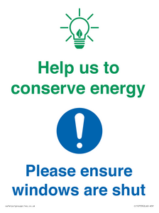 CC10733: Help us to conserve energy - Ensure windows are shut