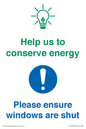 CC10733: Help us to conserve energy - Ensure windows are shut