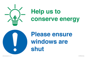 CC10733: Help us to conserve energy - Ensure windows are shut
