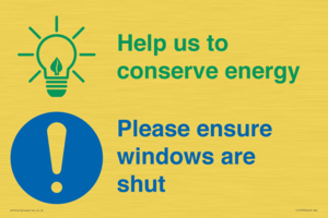 CC10733: Help us to conserve energy - Ensure windows are shut