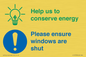 CC10733: Help us to conserve energy - Ensure windows are shut