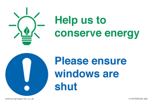 CC10733: Help us to conserve energy - Ensure windows are shut