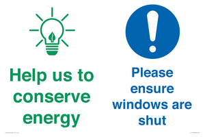 CC10733: Help us to conserve energy - Ensure windows are shut