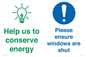 CC10733: Help us to conserve energy - Ensure windows are shut