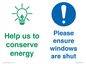 CC10733: Help us to conserve energy - Ensure windows are shut