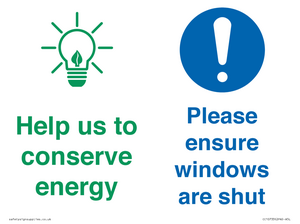 CC10733: Help us to conserve energy - Ensure windows are shut