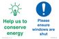 CC10733: Help us to conserve energy - Ensure windows are shut