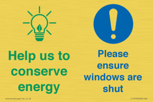 CC10733: Help us to conserve energy - Ensure windows are shut