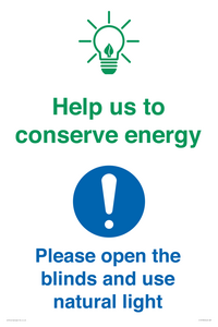 CC10736: Help us to conserve energy - Open the blinds and use natural light