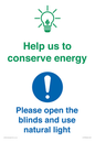 CC10736: Help us to conserve energy - Open the blinds and use natural light
