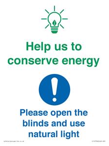 CC10736: Help us to conserve energy - Open the blinds and use natural light