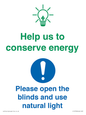 CC10736: Help us to conserve energy - Open the blinds and use natural light