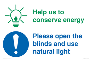 CC10736: Help us to conserve energy - Open the blinds and use natural light