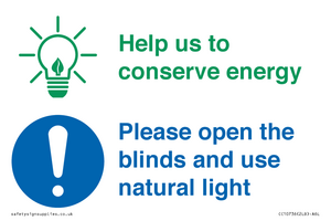 CC10736: Help us to conserve energy - Open the blinds and use natural light