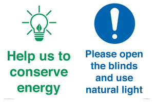 CC10736: Help us to conserve energy - Open the blinds and use natural light
