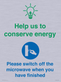 CC10738: Help us to conserve energy - Switch off the microwave when you have finished