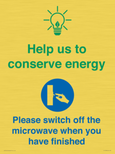 CC10738: Help us to conserve energy - Switch off the microwave when you have finished