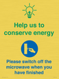 CC10738: Help us to conserve energy - Switch off the microwave when you have finished
