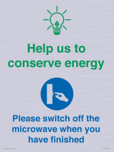 CC10738: Help us to conserve energy - Switch off the microwave when you have finished