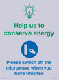CC10738: Help us to conserve energy - Switch off the microwave when you have finished