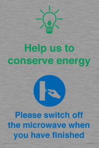 CC10738: Help us to conserve energy - Switch off the microwave when you have finished