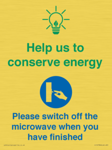CC10738: Help us to conserve energy - Switch off the microwave when you have finished
