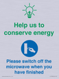 CC10738: Help us to conserve energy - Switch off the microwave when you have finished
