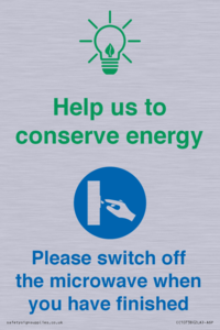 CC10738: Help us to conserve energy - Switch off the microwave when you have finished