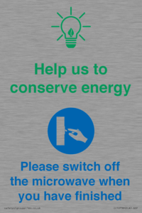 CC10738: Help us to conserve energy - Switch off the microwave when you have finished