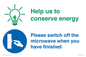 CC10738: Help us to conserve energy - Switch off the microwave when you have finished