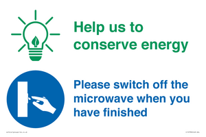 CC10738: Help us to conserve energy - Switch off the microwave when you have finished